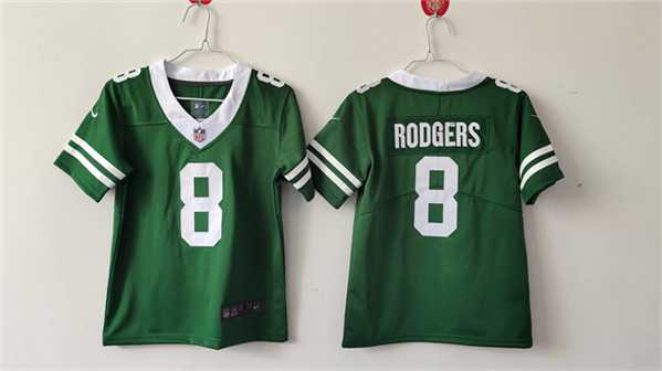 Womens New York Jets #8 Aaron Rodgers Green Vapor Stitched Jersey